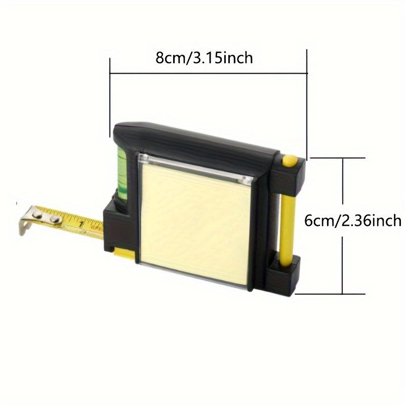 

1pc Multifunctional Portable Tape Measure with Note Holder, Round Ballpoint Pen and Level for Measuring Length, Width, Height, Various Distances, 2M 1PC чорний