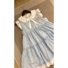 blaues Karo-Kleid