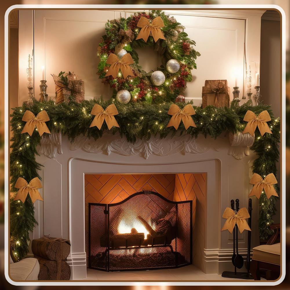 3pcs Christmas Retro Velvet Ribbon 15cm Large Bow Party Wreath Festival Decoration Home Arrangement Christmas Tree Ornament