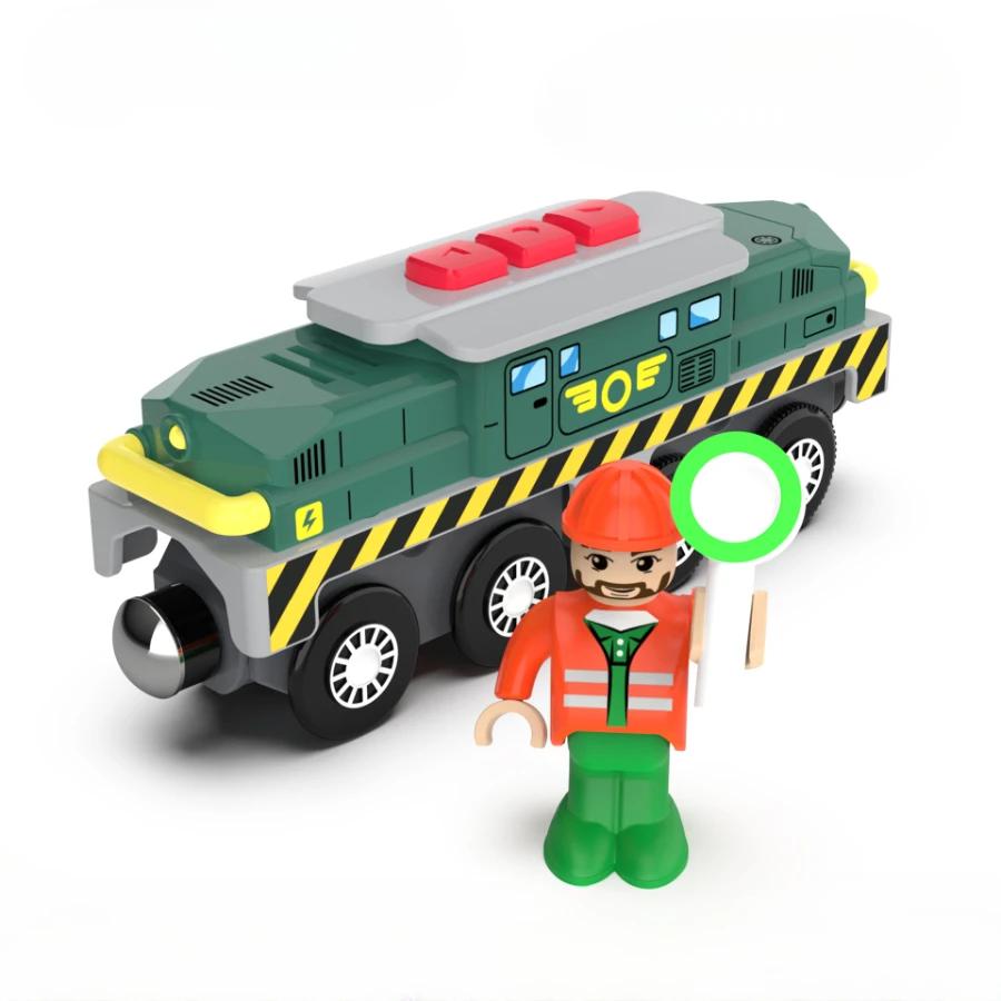 Electric Rail Way Trains Magnetic Car Models Compatible with Wooden Tracks Slot Diecast Railway Motors Educational Toys