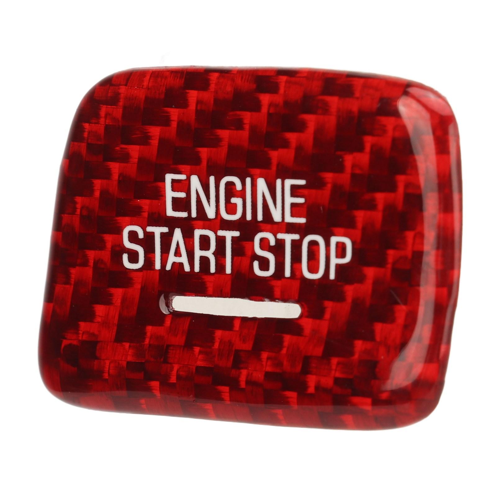 

Engine Push to Start Button Cover Carbon Fiber Start Switch Cap Replacement for C7 2013 to 2019 Red червоний