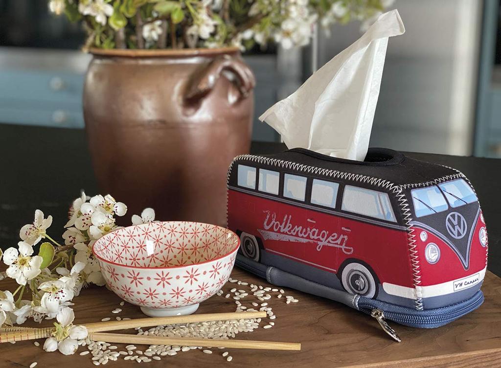 BRISA VW Collection T1 Bus Neoprene Tissue Box Holder BUNE204 RD/BK