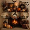 Country-Style Halloween Mantel Scarf Scalloped Edge Spooky Fireplace Topper  Home Living