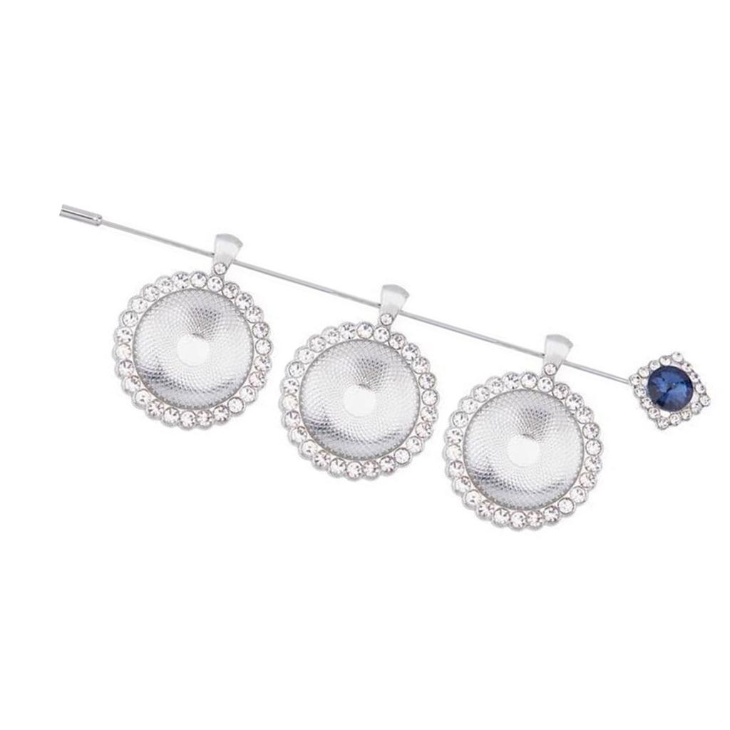 Memorial Photo Locket Charm for Wedding Bouquet Alloy Rhinestones Jewelry Accessory With Round Glass Cabochon