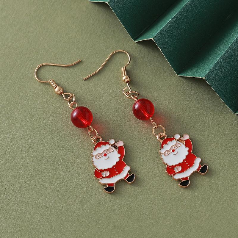 High-End Santa Claus Christmas Earrings - Light Luxury Electroplated Alloy Jewelry