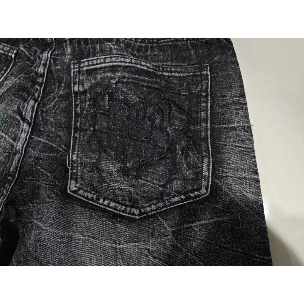 STREETRICH Gothic Retro Oversized Baggy Fit Unisex Mopping Pants Y2K Phantom Jeans High Street Spider Embroidered Patch Hip Hop Streetwear