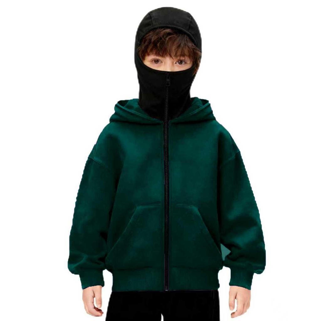Unisex Kinder Doppel-Lagen Kapuzen-Reißverschlussjacke - Frühling & Herbst Lockerer Streetwear