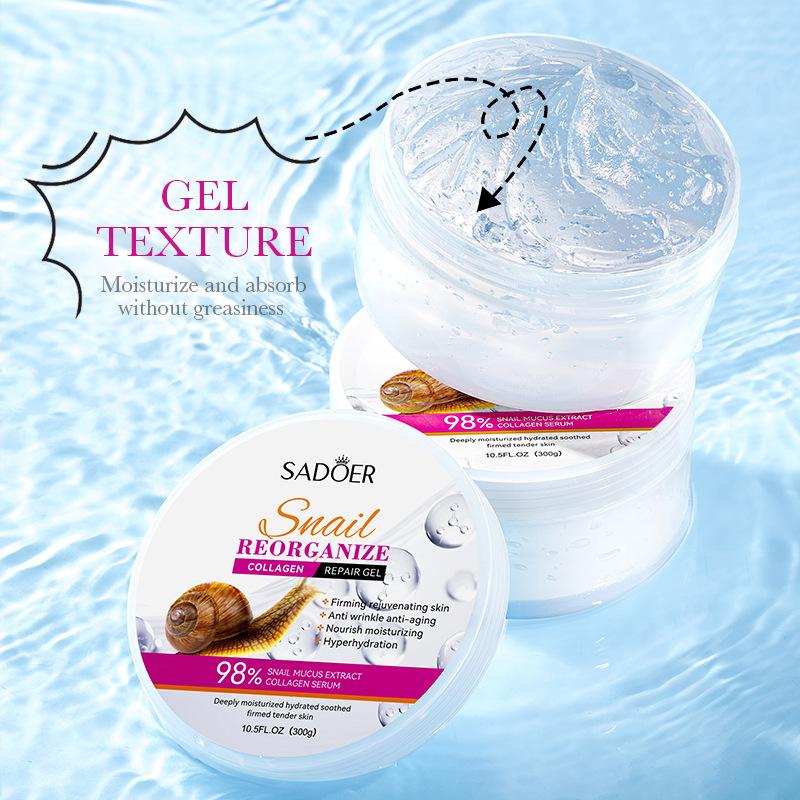 SADOER Crème Visage Gel Collagène d'Escargot Raffermissant Réparateur Éclaircissant Hydratant Crèmes Faciales Produits de Beauté Soin de la Peau du Visage