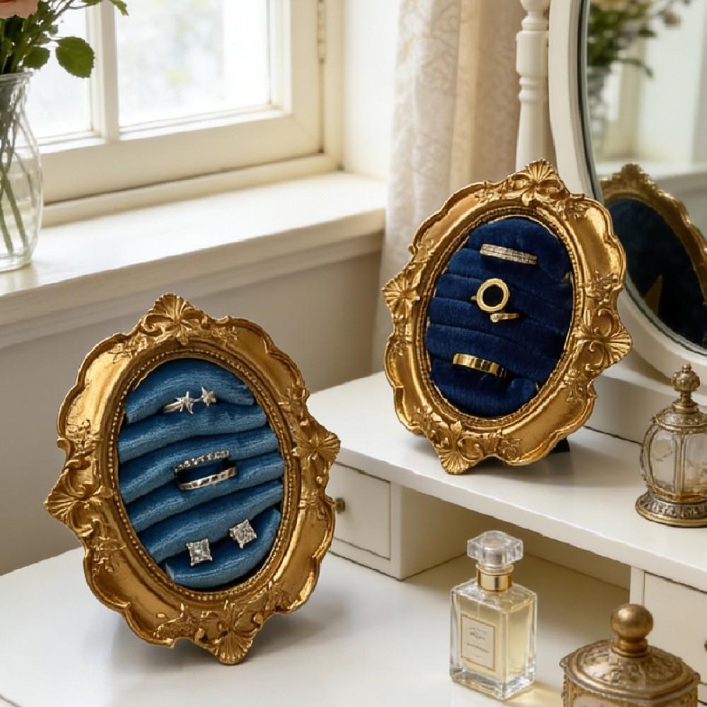 Baroque Design Ring Display Stand Velvet Organizer Jewelry Display Rack  Wedding & Birthday Gifts