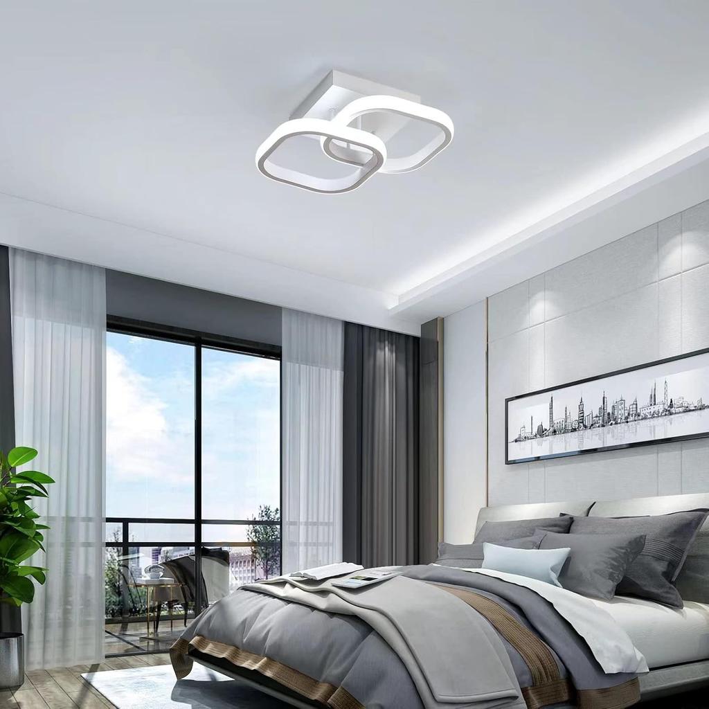DELIPOP Small Ceiling Light, Square Modern LED Ceiling Light Fixture, 6500K Cool White Light Acrylic Hallway Light Fixture Ceiling Lamp for Hallway