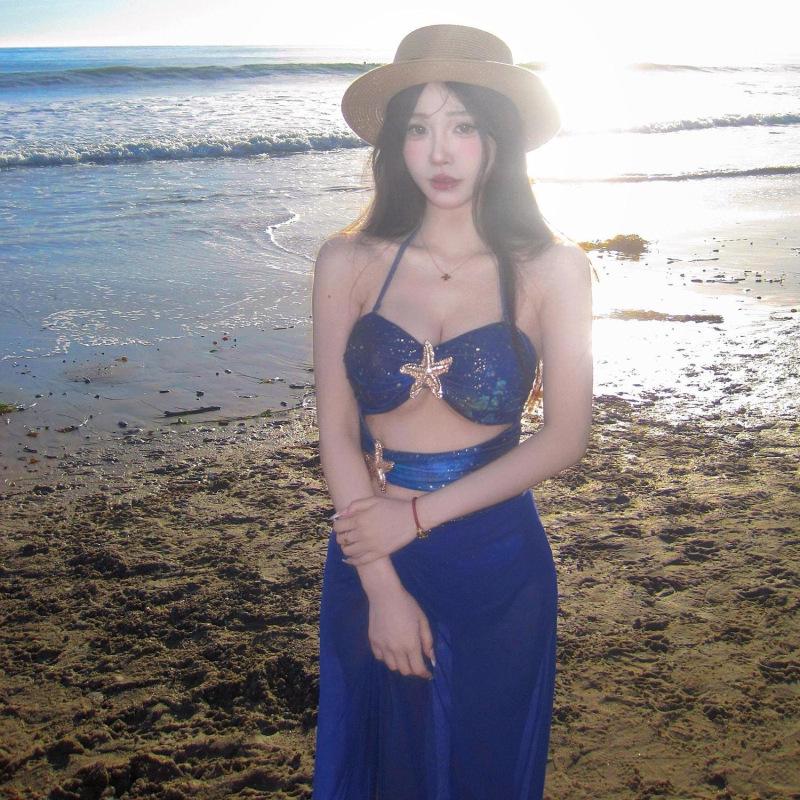 

Women s Sexy Korean-Style Split Bikini Swimsuit Large синій