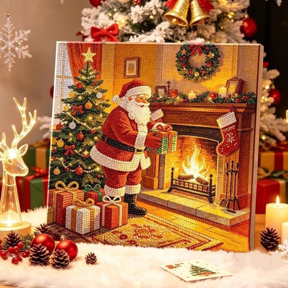 With Frame DIY Pearl Bead Art Set Handmade Christmas Decor Santa Crystal Painting Set  Christmas