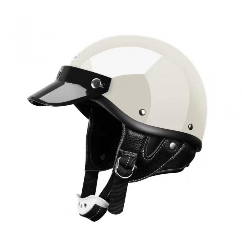 3C Certified Half Face Helmet Motorcycle Electric Bike Riding - Vintage Style Unisex