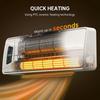 2000W Ceramic Electric Heater with Fan, Adjustable Thermostat, Wall Mounted - White