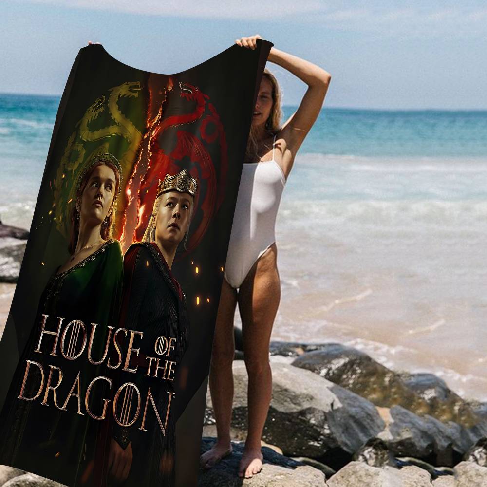 

H-House Of The D-Dragon TV Series Beach Towel Colorful Bath Towels For Girl Microfiber Quick Dry Sand Free Beach Yoga W30*H60(CM)