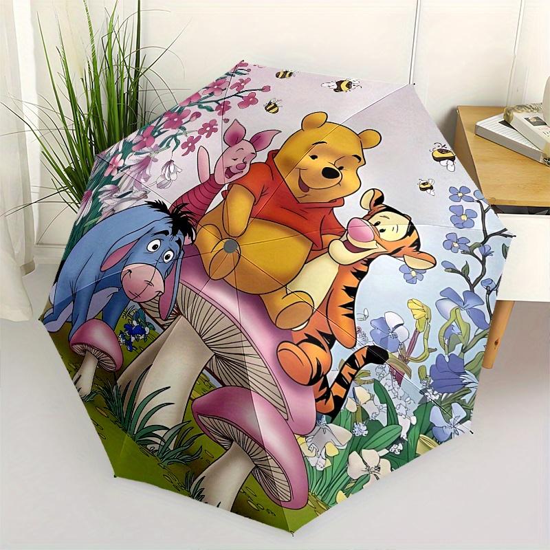 

Winnie the Pooh, Hundred Acre Wood Automatic Opening and Closing Umbrella - 8 Ribs Portable Folding Umbrella with Plastic Handle, Suitable f