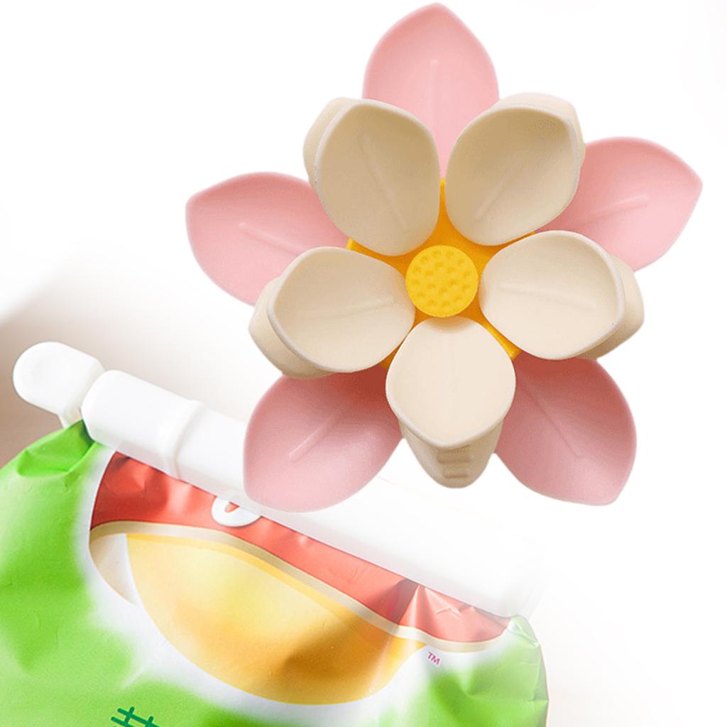 Food Clips for Food Storage Portable Snack Sealer for Restaurant Bakery Home Refrigerator Stickers Flower Shape Food Clips