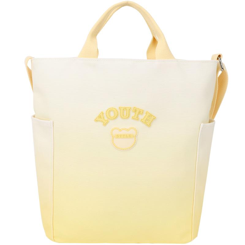 

Crossbody canvas bag large capacity with zipper female college student casual handbag make-up class shoulder bag spot жёлтый