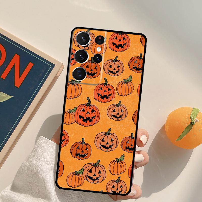 Halloween Pumpkin Horror Phone Case For Samsung Galaxy S26 S25 S20 S21 S22 S23 S24 Ultra S10 Plus S25 FE Back Cover
