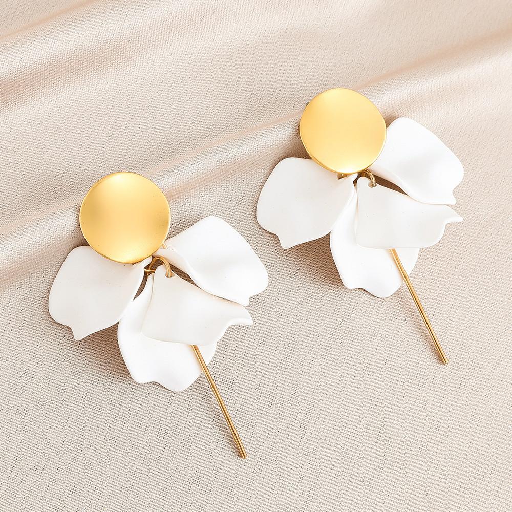 Pinkdudu Rose Flower Petal Drop Earrings Resin Gradient Color Flower Earrings Women Jewelry PD2382PD2382