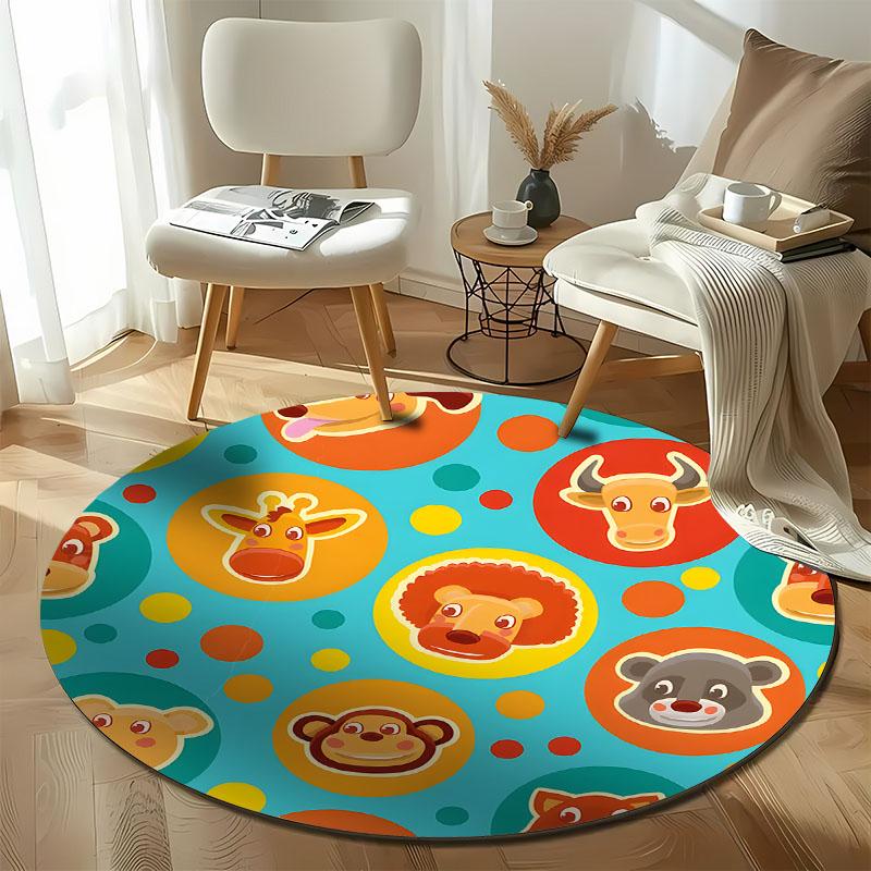 Free Shipping Colorful Animal-Themed Kids' Room Circular Carpet Round Carpet for Home Sofa Bedroom,gift