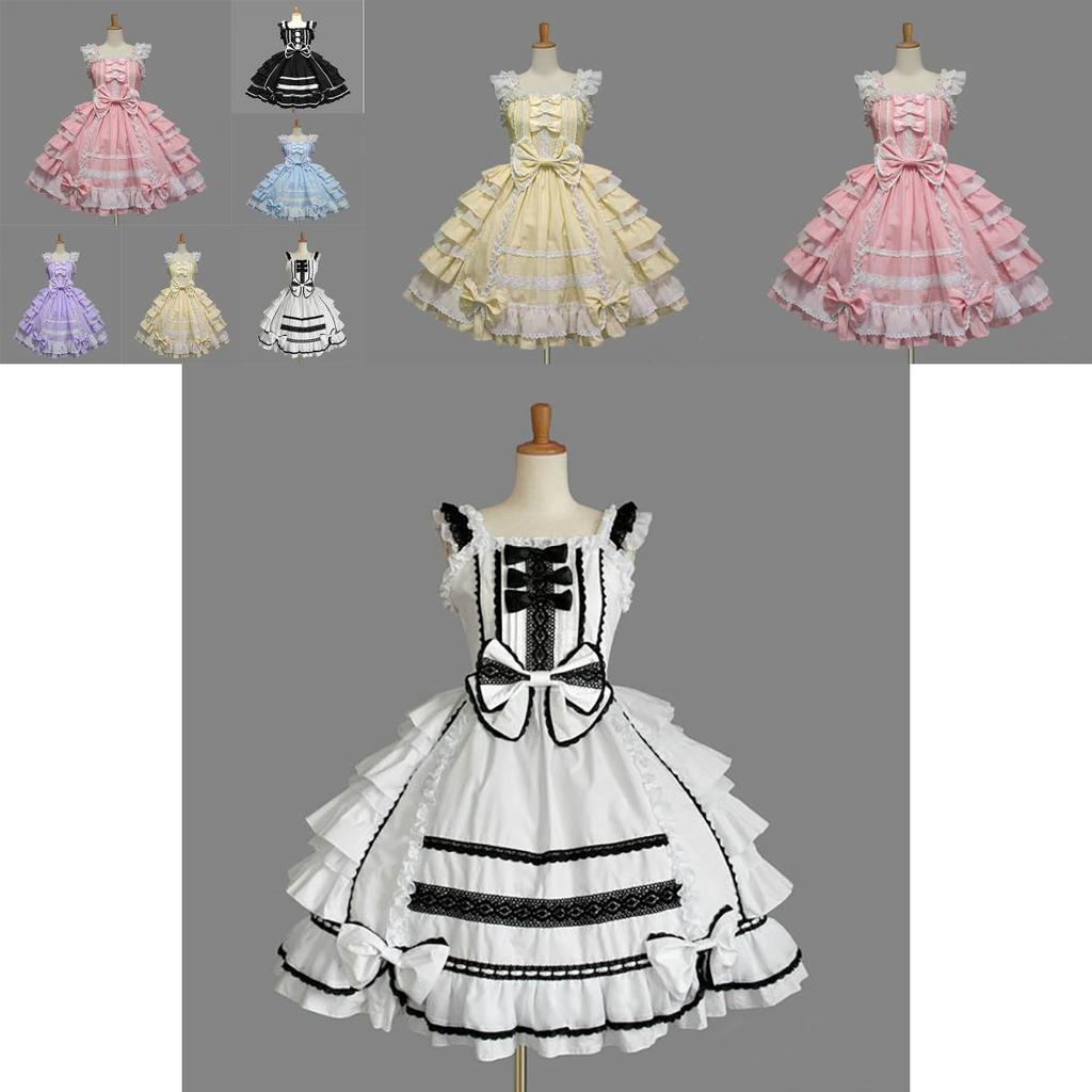 Angel Cosplay Love Costume Chiffon Dress Lolita Gothic Princess Outfit Maid