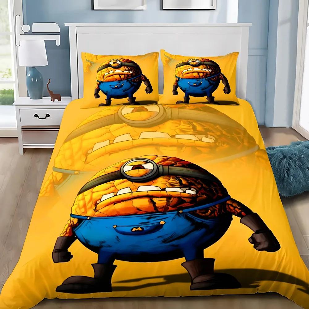 Despicable Me M-Minions Duvet Cover Pillowcase Bedding Set Adult Boy Girl Bedroom Decoration Children Gift Single Double Size