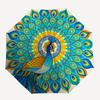 1pc Automatic Folding Umbrella with Peacock Mandala Design - Portable 3-Fold Design, 8-Bone Iron Frame Outdoor Umbrella, Perfect Festival Gift for Fan