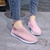 Women's Plus Size Flyknit Casual Running Shoes - Breathable Low-Top Sock Sneakers
