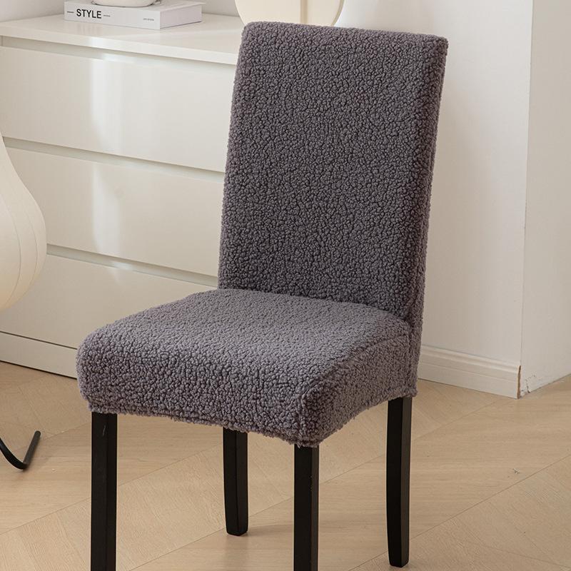 

New Curled Lamb Wool Thickened Chair Cover Pet Friendly Autumn Winter Universal Dining Chair Cover Slipcovers Home Chair Cover 1 Piece