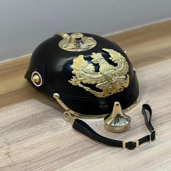 Niemiecki Hełm Pickelhaube I Wojna Światowa Pruski Oficer Skóra Metal Nadający Się Do Noszenia Historyczny