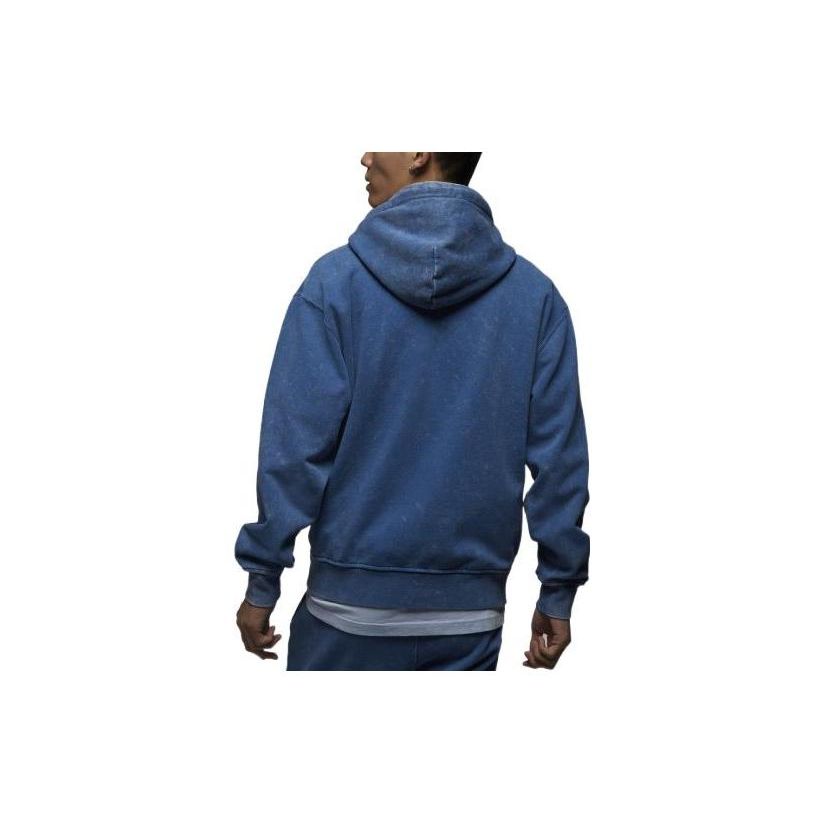 Jordan Logo Print Washed Knit Hoodie Men Hoodie Royal-Blue DR3088-485