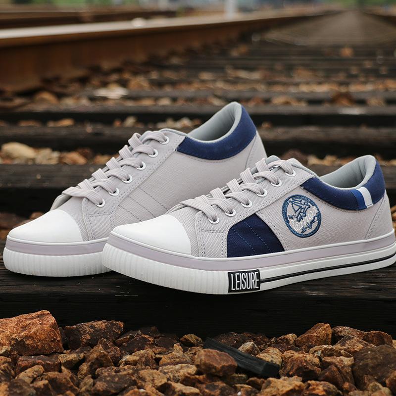 

Новые мужские парусиновые туфли, дышащие, с низкой посадкой, повседневные, со шнуровкой, спортивные туфли, корейские кроссовки, спортивная обувь, обувь Zapatos Hombre 7 серый