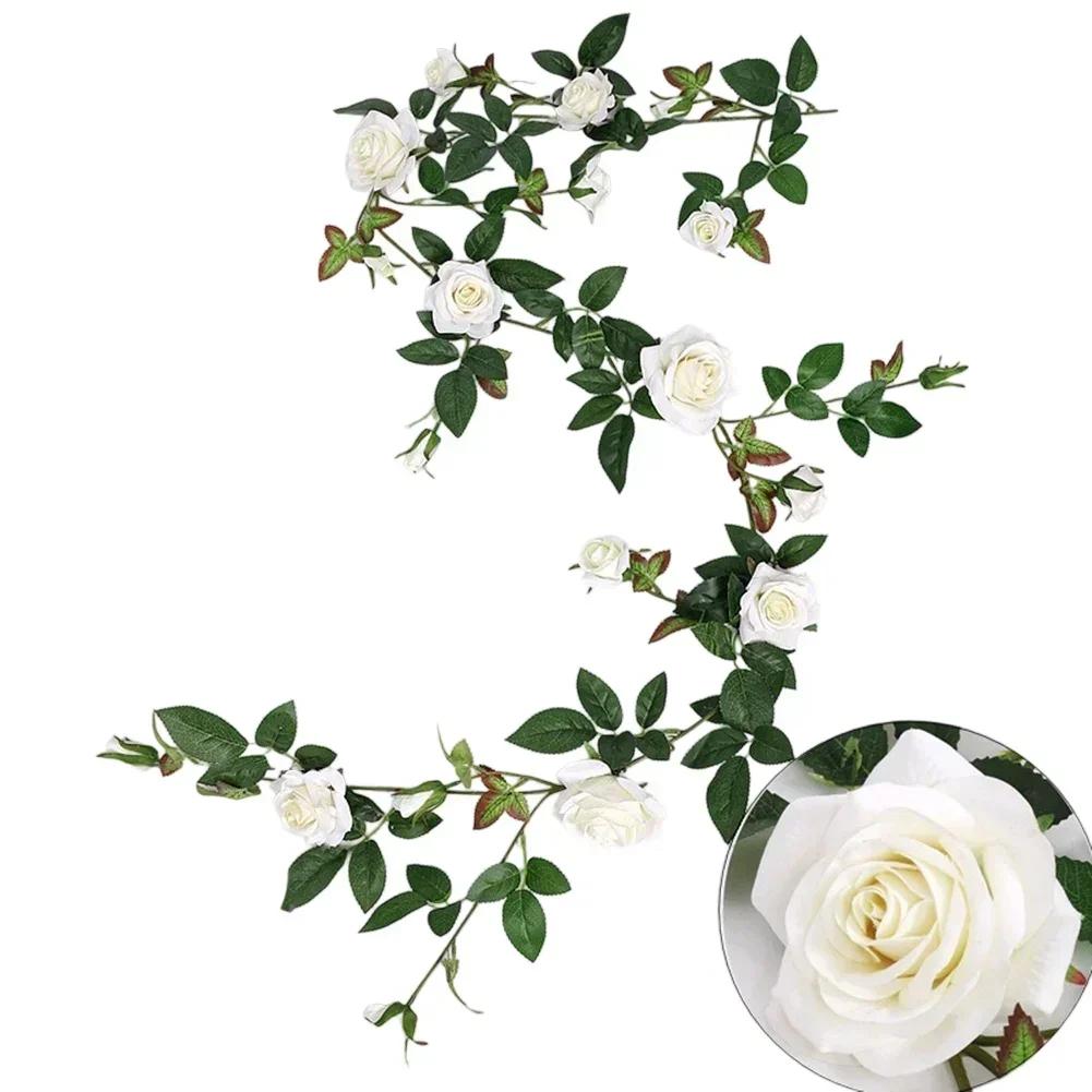 Beautiful Garland Artificial Rose Vine Creative Display Customizable Theme Easy Maintenance Non-watering Plant