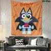Bluey cartoon Wall Hanging Printed Fabric Blanket Decorative Tapestries for Bedroom Living Room Home Decor