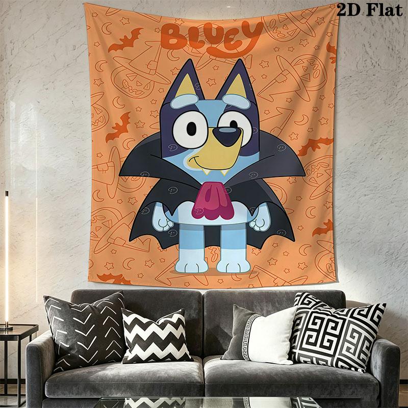 Bluey cartoon Wall Hanging Printed Fabric Blanket Decorative Tapestries for Bedroom Living Room Home Decor
