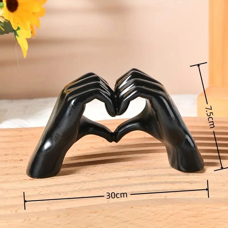 1PC Gold Heart Hand Statue Living Room Bedroom Decoration Love Finger Modern Hand Gesture Sculpture Home Shelf Desktop Decora