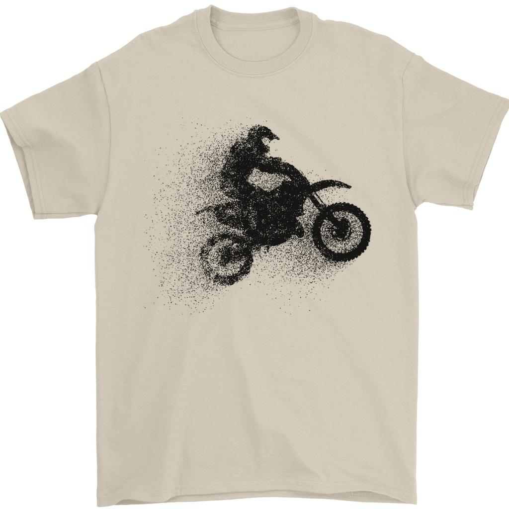Abstract Motocross Rider Dirt Bike Mens T-shirt Cotton