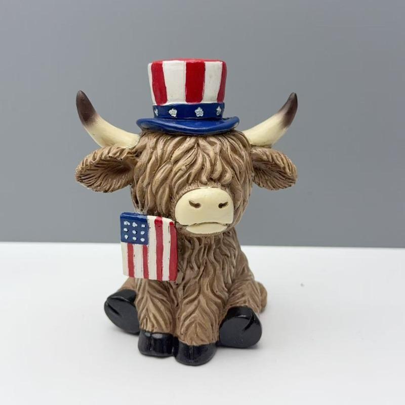 

Independence Day Highlands Yak Decorative Resin Artwork Placemats for Home, Garden, Table Decoration, Gift Model A