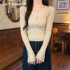 La Chapelle Women's Slim-Fit V-Neck Knit Cardigan