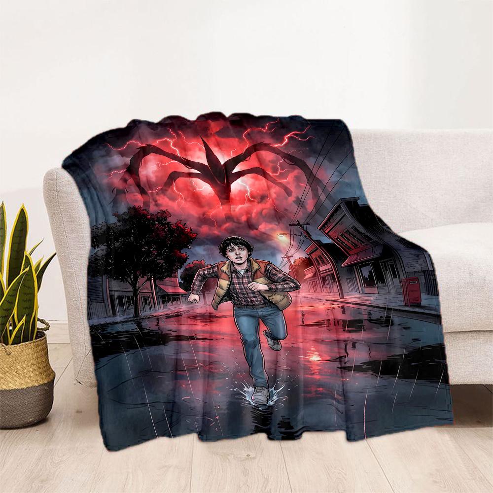 Stranger Things Artwork Suitable Blanket for Offices, Travel, Living Rooms Also a Good Gift for Friends and Family Suitable for All Seasons.