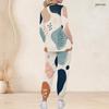 Women Plus Size Printed Nurse Scrub Set V Neck Long Sleeve Pocket Top And Long Pants