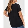 European Size Plus Size - Casual Short-Sleeve Round-Neck Top for Plus-Size Women, Featuring Prints, Suitable for Spring And Summer