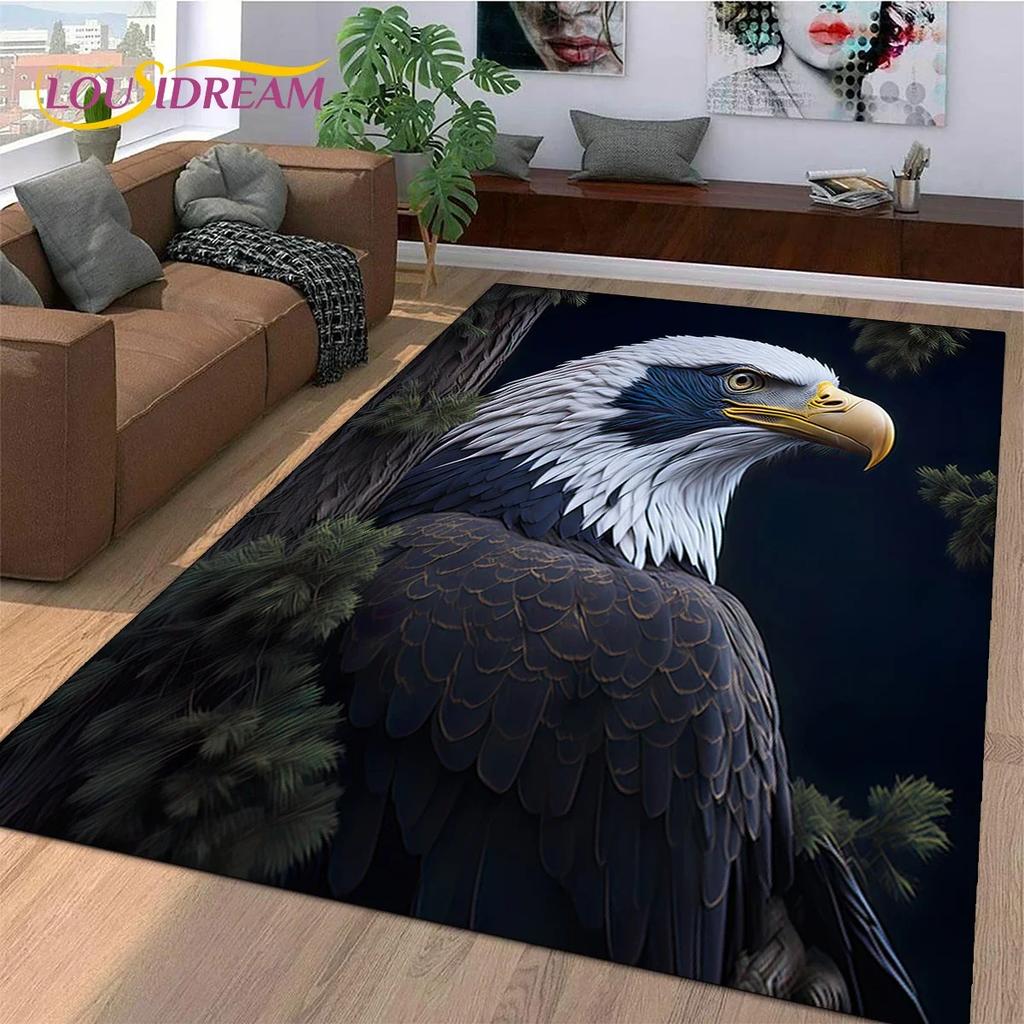 Cute Owl Eagle Birds Cartoon Rug Carpet for Living Room Bedroom Decor,floor Mat Decoration for Sofa Doormat