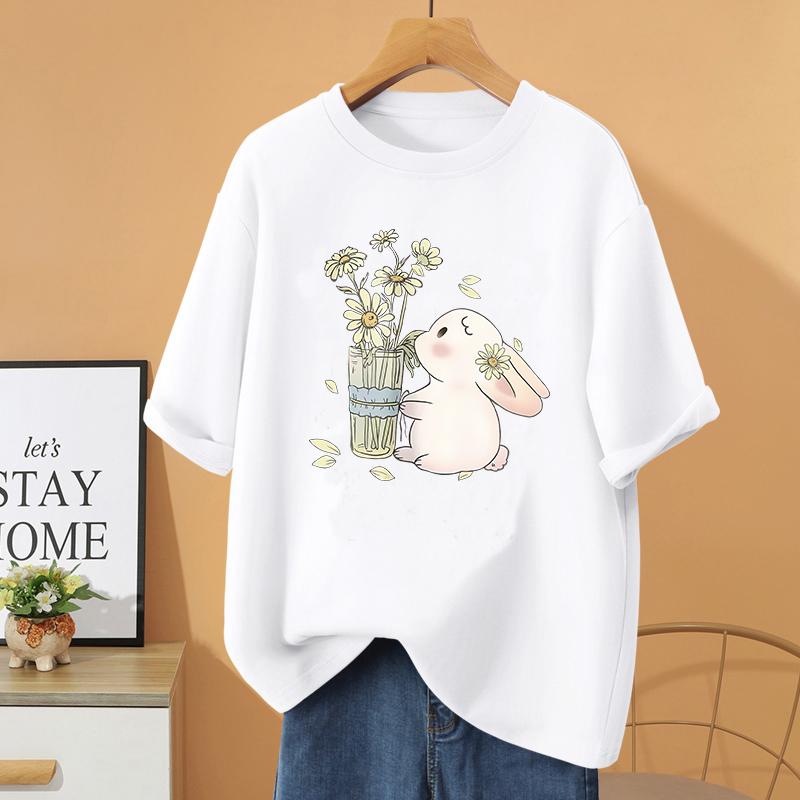Harajuku Women cotton T Shirt Couple Tee oversized t shirt y2k top Sleeve Shirt Fashion Loose cotton Tops graphic t shirts