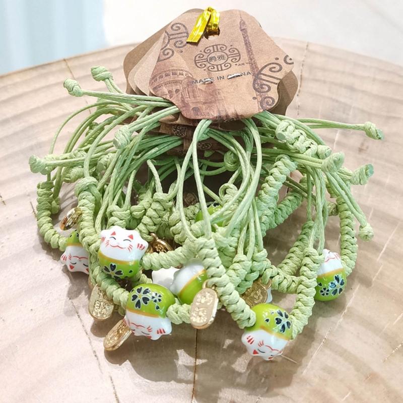 Trendy Ceramic Lucky Cat Bracelet Cartoon Cute Wrist Chain Jewelry Accessory