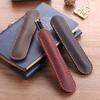 1pc Vintage Crazy Horse Genuine Leather Pen Case - Handcrafted,Brown&Black,Single Pen Holder , Ideal for Business, pencil pouch