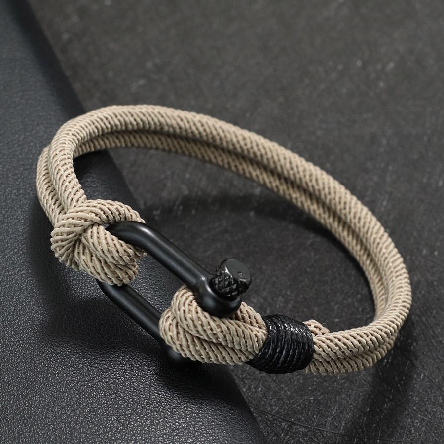 

New Rope Bracelet Men Detachable Buckle Nautical Wrap Braclet Grade A 4mm Thread Outdoor Sports Fabric Braslet Armband Herren S 18.5cm 7.3Inch хаки