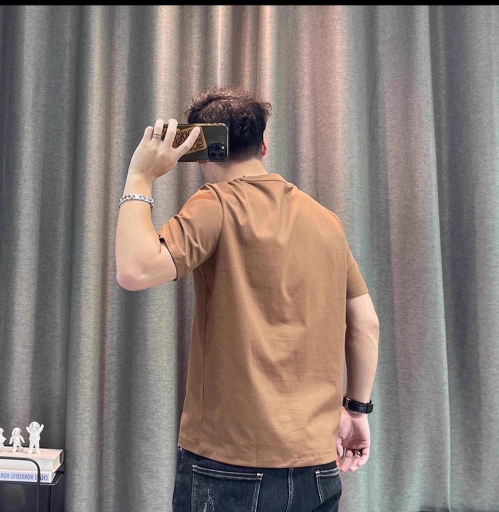 Camiseta Masculina Moderna de Manga Curta com Estampa de Letras 2024