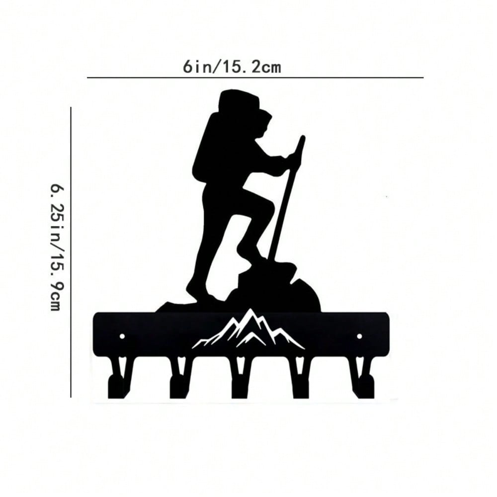 

Black Metal Wall Hanger for Hallway Bedroom Storage Decoration 16x17